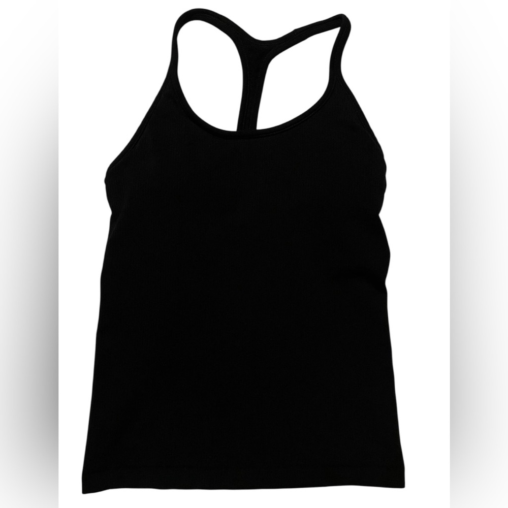 Athleta Renew Support Top, Built In Bra Tank, Black, Size Small, Ribbed